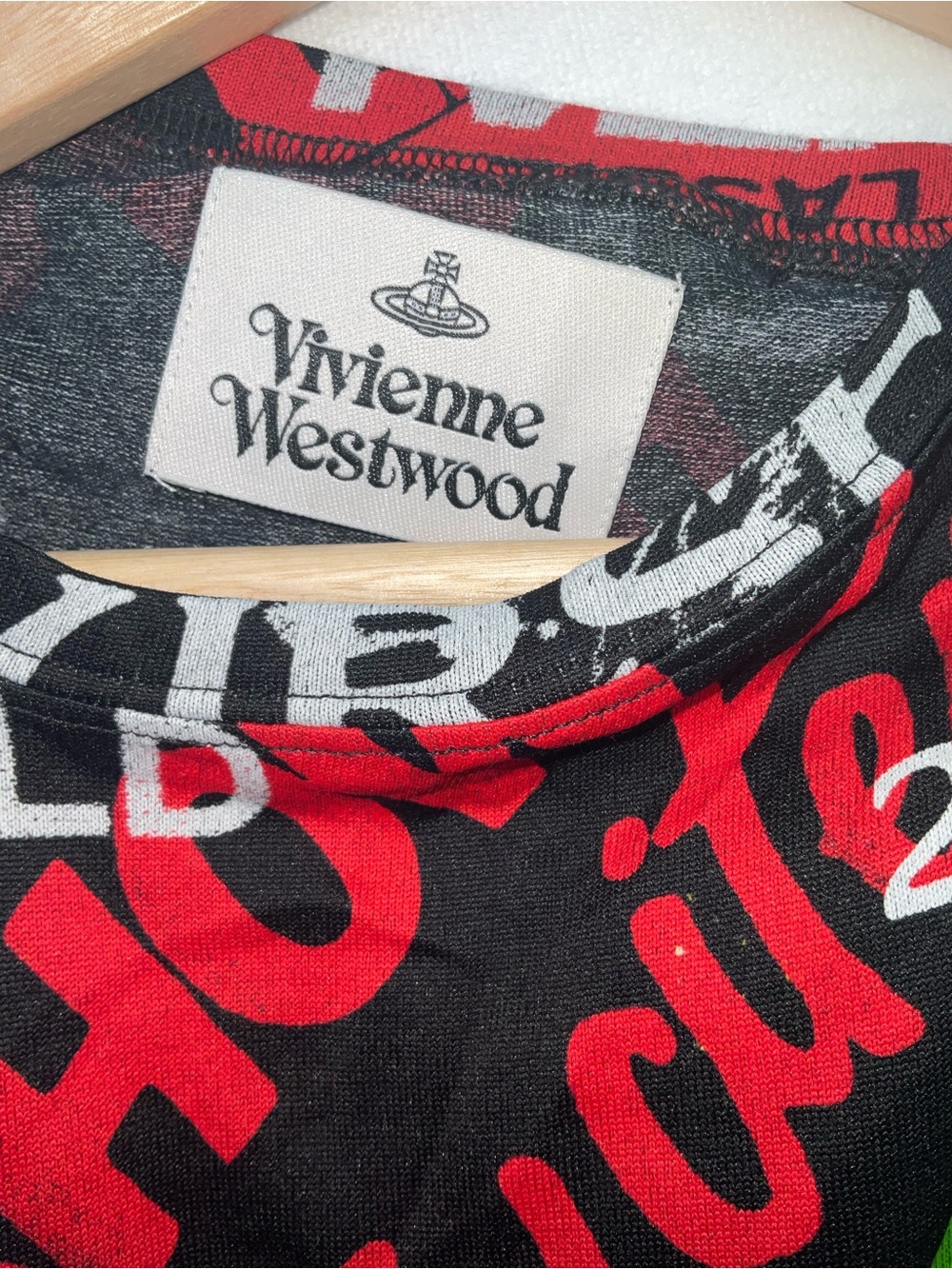 Vivienne Westwood Black Multi Graffiti Cap-Sleeve Top - Picture 7 of 9